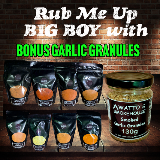 Rub Me Up Big Boy Pack  with bonus Smoked Garlic Granules