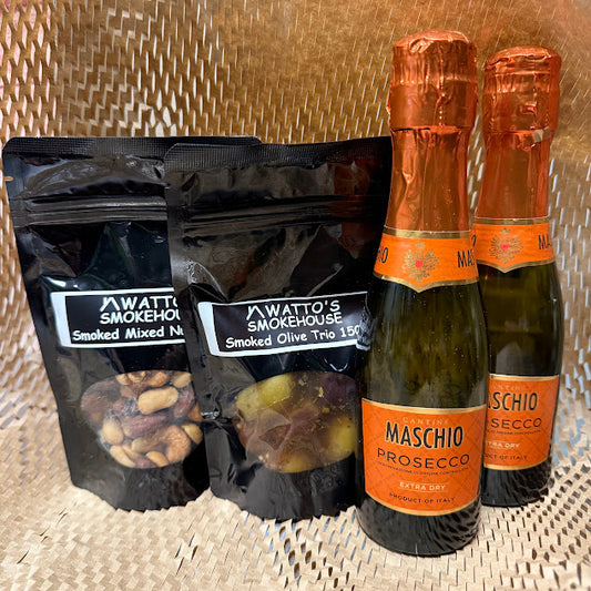 Smoked Olives,Nuts & Prosecco Gift Pack