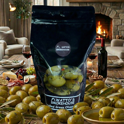 Smoked Marinated Green Olives