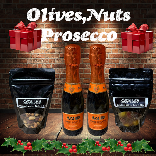 Smoked Olives,Nuts & Prosecco Gift Pack
