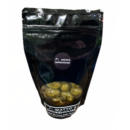 Smoked Marinated Green Olives