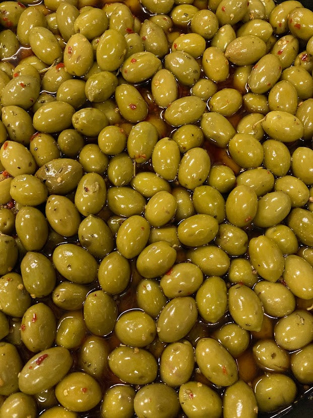 Smoked Green Chilli Olives